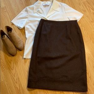 Wool Pencil Skirt